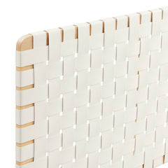 Sparta Natural/Beige Weave Wall-Mount Vegan Leather King Headboard - Ornate Home