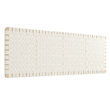 Sparta Natural/Beige Weave Wall-Mount Vegan Leather King Headboard - Ornate Home