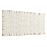 Sparta Natural/Beige Weave Wall-Mount Vegan Leather Queen Headboard - Ornate Home