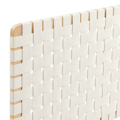 Sparta Natural/Beige Weave Wall-Mount Vegan Leather Queen Headboard - Ornate Home
