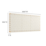 Sparta Natural/Beige Weave Wall-Mount Vegan Leather Queen Headboard - Ornate Home