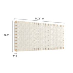 Sparta Natural/Beige Weave Wall-Mount Vegan Leather Queen Headboard - Ornate Home