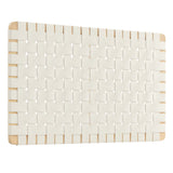 Sparta Natural/Beige Weave Wall-Mount Vegan Leather Twin Headboard - Ornate Home