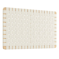 Sparta Natural/Beige Weave Wall-Mount Vegan Leather Twin Headboard - Ornate Home