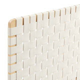 Sparta Natural/Beige Weave Wall-Mount Vegan Leather Twin Headboard - Ornate Home