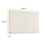 Sparta Natural/Beige Weave Wall-Mount Vegan Leather Twin Headboard - Ornate Home