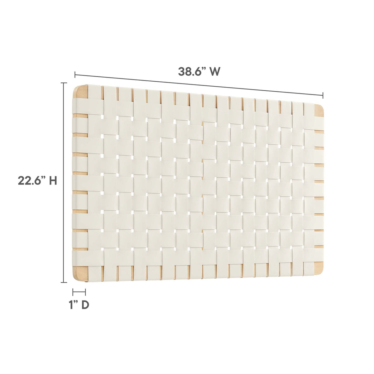 Sparta Natural/Beige Weave Wall-Mount Vegan Leather Twin Headboard - Ornate Home