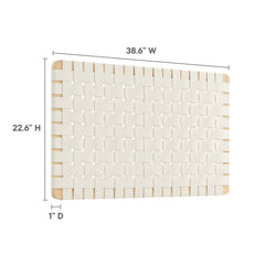 Sparta Natural/Beige Weave Wall-Mount Vegan Leather Twin Headboard - Ornate Home