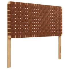 Sparta Natural/Brown Weave Vegan Leather Full Headboard - 1x55.5" - Ornate Home