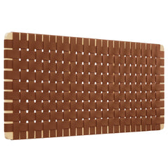 Sparta Natural/Brown Weave Vegan Leather Full Headboard - 1x55.5x22.6" - Ornate Home