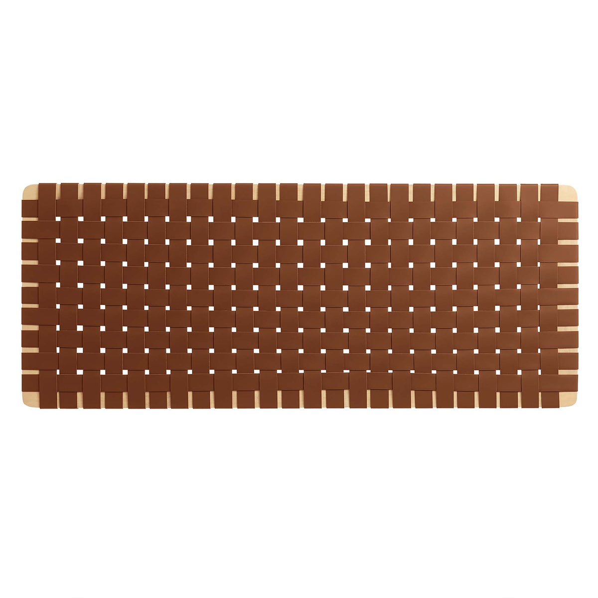 Sparta Natural/Brown Weave Vegan Leather Full Headboard - 1x55.5x22.6" - Ornate Home