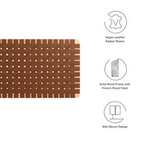 Sparta Natural/Brown Weave Vegan Leather Full Headboard - 1x55.5x22.6" - Ornate Home