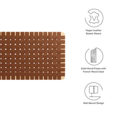 Sparta Natural/Brown Weave Vegan Leather Full Headboard - 1x55.5x22.6" - Ornate Home