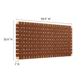 Sparta Natural/Brown Weave Vegan Leather Full Headboard - 1x55.5x22.6" - Ornate Home