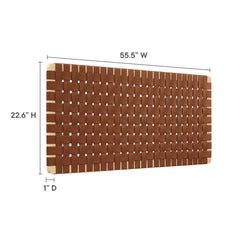 Sparta Natural/Brown Weave Vegan Leather Full Headboard - 1x55.5x22.6" - Ornate Home