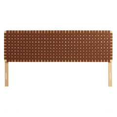 Sparta Natural/Brown Weave Vegan Leather King Headboard - Ornate Home