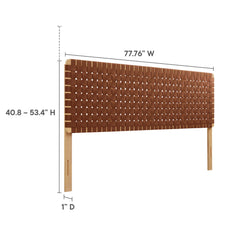 Sparta Natural/Brown Weave Vegan Leather King Headboard - Ornate Home