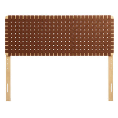 Sparta Natural/Brown Weave Vegan Leather Queen Headboard - Ornate Home