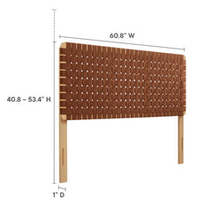 Sparta Natural/Brown Weave Vegan Leather Queen Headboard - Ornate Home