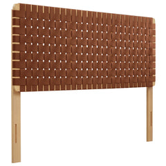 Sparta Natural/Brown Weave Vegan Leather Queen Headboard - Ornate Home
