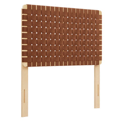 Sparta Natural/Brown Weave Vegan Leather Twin Headboard - Ornate Home