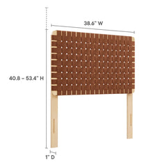 Sparta Natural/Brown Weave Vegan Leather Twin Headboard - Ornate Home