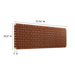 Sparta Natural/Brown Weave Wall-Mount Vegan Leather King Headboard - Ornate Home