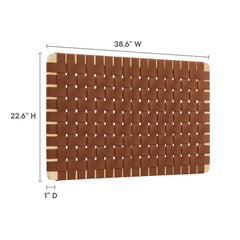 Sparta Natural/Brown Weave Wall-Mount Vegan Leather Twin Headboard - Ornate Home