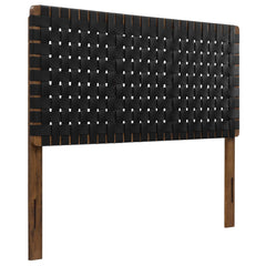Sparta Walnut/Black Weave Vegan Leather Full Headboard - 1x55.5" - Ornate Home