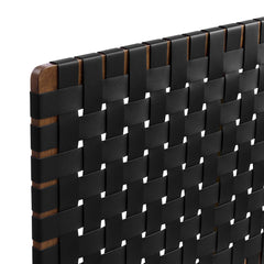 Sparta Walnut/Black Weave Vegan Leather Full Headboard - 1x55.5" - Ornate Home