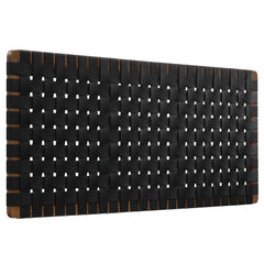 Sparta Walnut/Black Weave Vegan Leather Full Headboard - 1x55.5x22.6" - Ornate Home