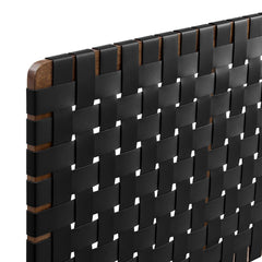 Sparta Walnut/Black Weave Vegan Leather Full Headboard - 1x55.5x22.6" - Ornate Home