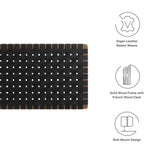 Sparta Walnut/Black Weave Vegan Leather Full Headboard - 1x55.5x22.6" - Ornate Home