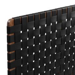 Sparta Walnut/Black Weave Vegan Leather King Headboard - Ornate Home
