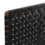 Sparta Walnut/Black Weave Vegan Leather Queen Headboard - Ornate Home