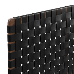 Sparta Walnut/Black Weave Vegan Leather Queen Headboard - Ornate Home