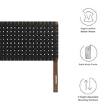 Sparta Walnut/Black Weave Vegan Leather Queen Headboard - Ornate Home
