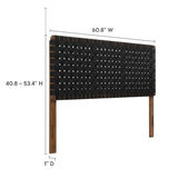 Sparta Walnut/Black Weave Vegan Leather Queen Headboard - Ornate Home