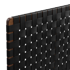 Sparta Walnut/Black Weave Vegan Leather Twin Headboard - Ornate Home