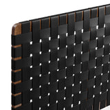 Sparta Walnut/Black Weave Wall-Mount Vegan Leather King Headboard - Ornate Home