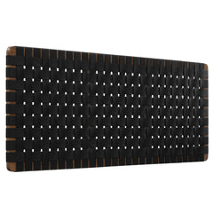 Sparta Walnut/Black Weave Wall-Mount Vegan Leather Queen Headboard - Ornate Home