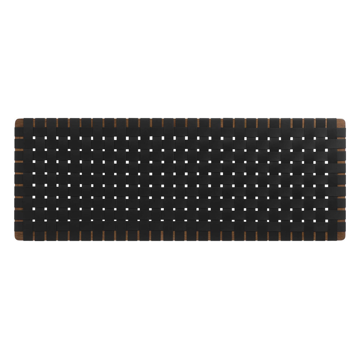 Sparta Walnut/Black Weave Wall-Mount Vegan Leather Queen Headboard - Ornate Home