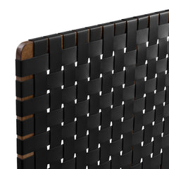 Sparta Walnut/Black Weave Wall-Mount Vegan Leather Twin Headboard - Ornate Home