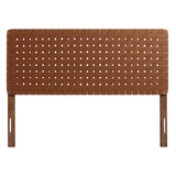 Sparta Walnut/Brown Weave Vegan Leather Full Headboard - 1x55.5" - Ornate Home