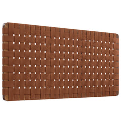 Sparta Walnut/Brown Weave Vegan Leather Full Headboard - 1x55.5x22.6" - Ornate Home