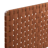 Sparta Walnut/Brown Weave Vegan Leather Full Headboard - 1x55.5x22.6" - Ornate Home