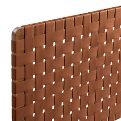 Sparta Walnut/Brown Weave Vegan Leather Full Headboard - 1x55.5x22.6" - Ornate Home
