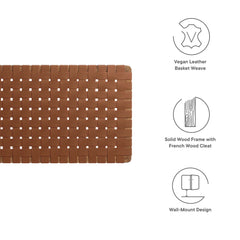 Sparta Walnut/Brown Weave Vegan Leather Full Headboard - 1x55.5x22.6" - Ornate Home