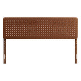 Sparta Walnut/Brown Weave Vegan Leather King Headboard - Ornate Home