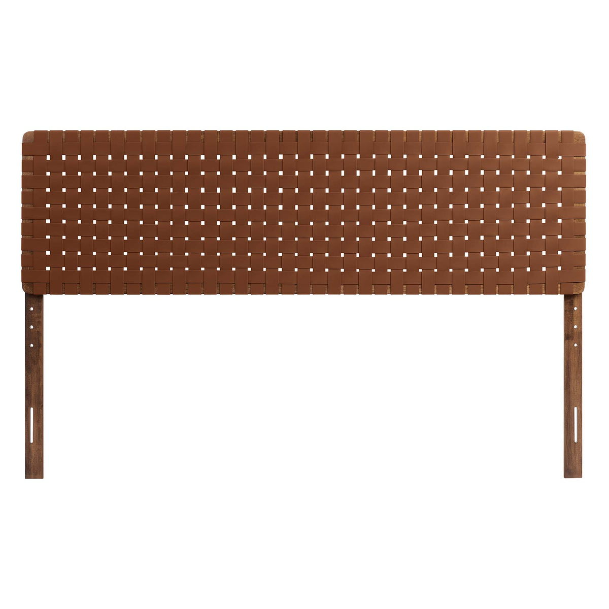 Sparta Walnut/Brown Weave Vegan Leather King Headboard - Ornate Home